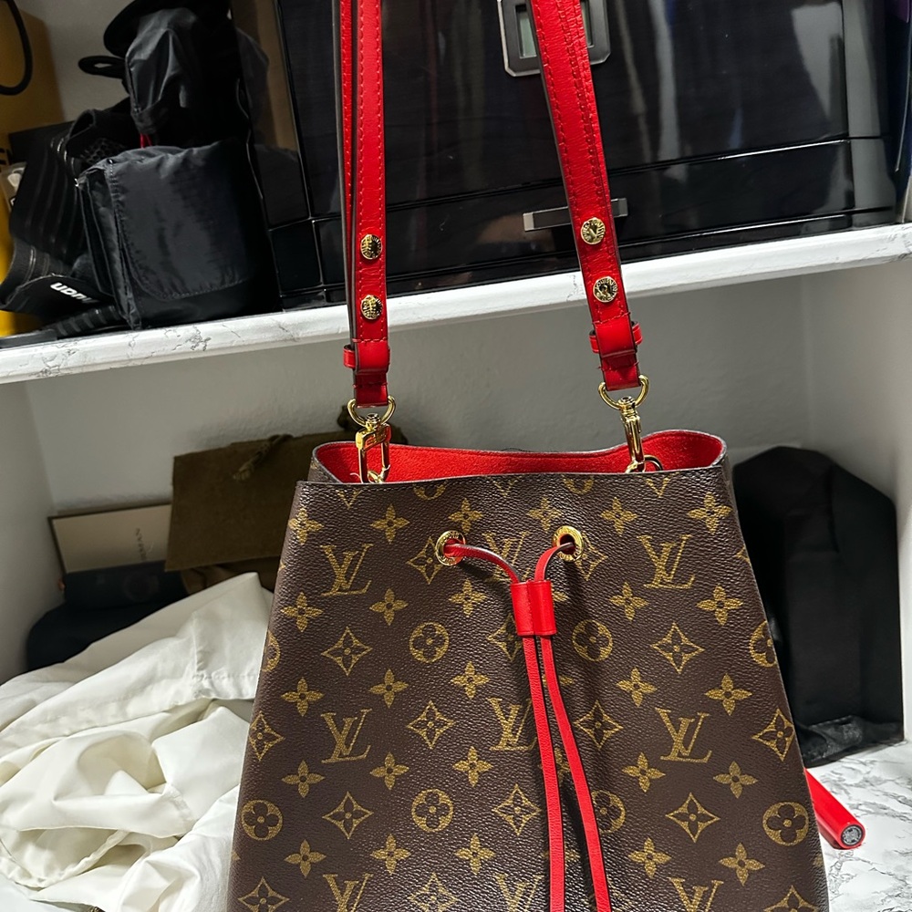 Louis Vuitton Monogram Canvas Shoulder Bag - Brown with Gold Monogram